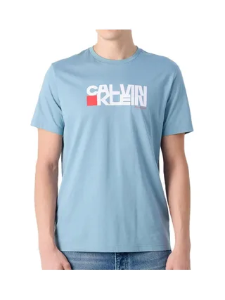 T-Shirt Bleu/Blanc Homme Calvin Klein Jeans LV04RD814G 1