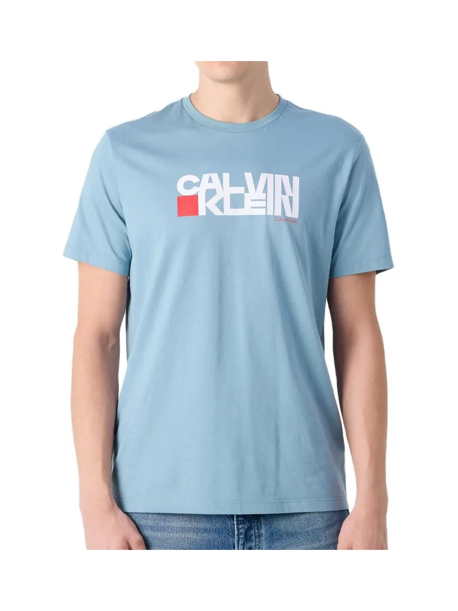 T-Shirt Bleu/Blanc Homme Calvin Klein Jeans LV04RD814G 1