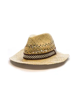 Chapeaux de Paille Mixte Via Lorenzo Fedora Naturel 1