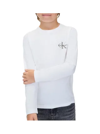 T-Shirt Blanc Garçon Calvin Klein Jeans Chest Monologo 1