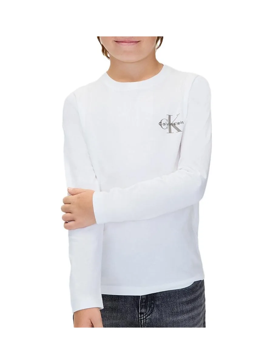 T-Shirt Blanc Garçon Calvin Klein Jeans Chest Monologo 2