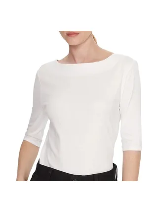 T-Shirt Blanc Femme Calvin Klein Jeans Half Supima Boat 1