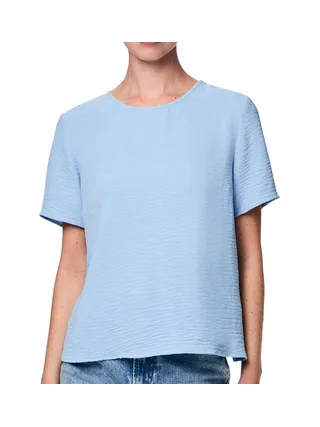 T-Shirt Bleu Femme Pieces Pcanna 1