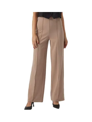Pantalon Fluide Beige Femme VERO MODA Wide 1