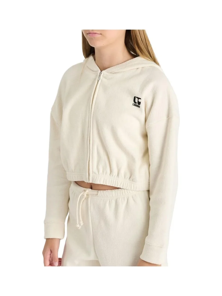 Sweat Zippé Fille Écru Le Temps Des Cerises Mirategi 1