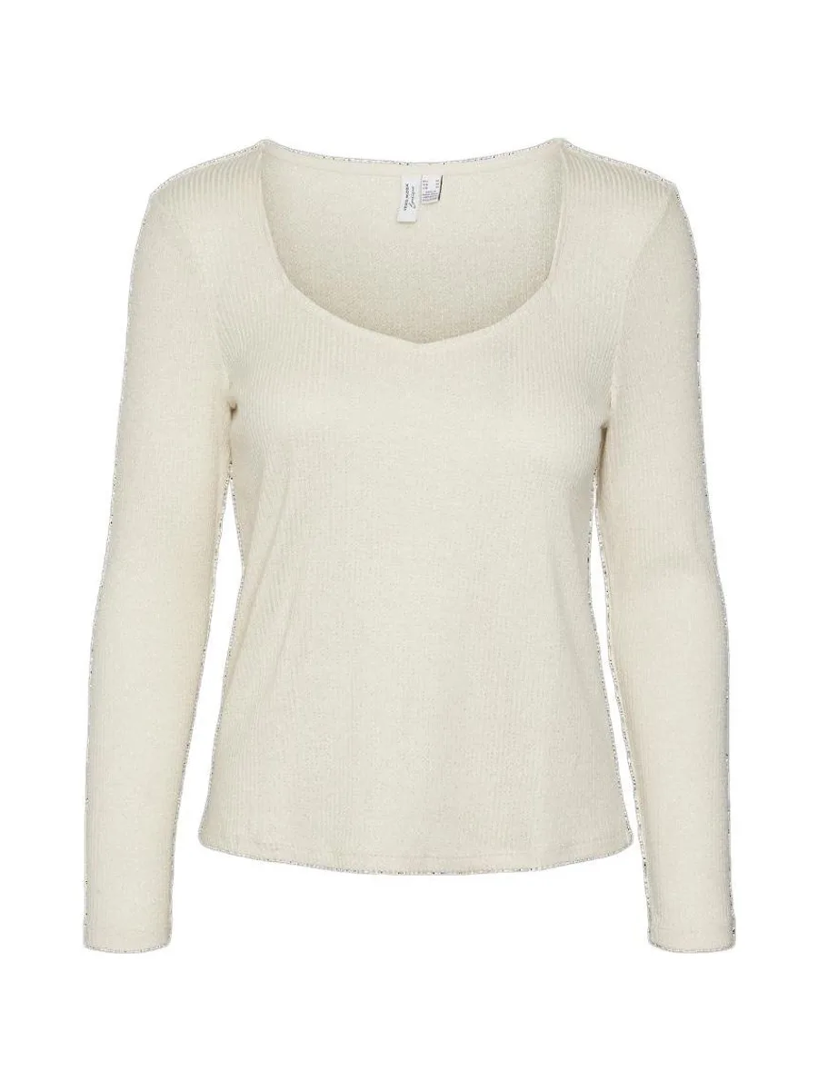 T-Shirt Manches Longues écru Femme Vero Moda Monaja 1