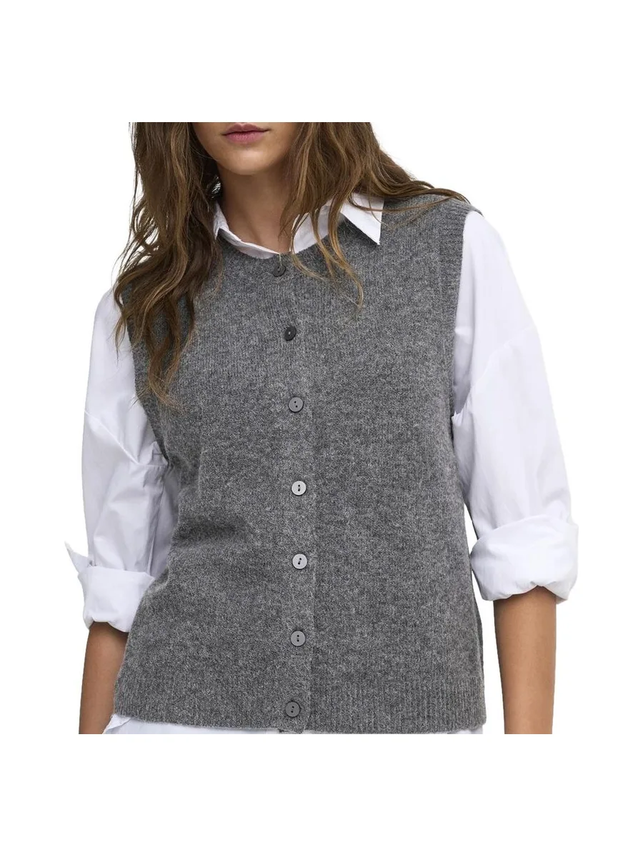 Gilet Gris Clair Femme Only Livia 2