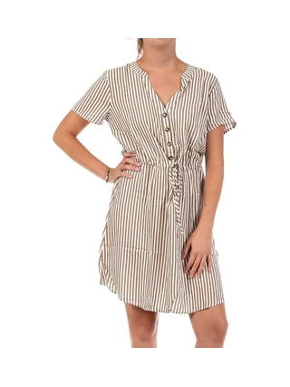 Robe Rayure Marron/Blanc Femme JDY Life 1