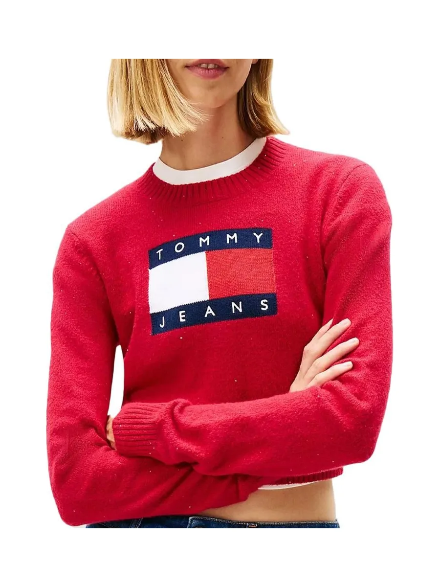 Pull Rouge Femme Tommy Hilfiger Tjw Sparkle Flag 1
