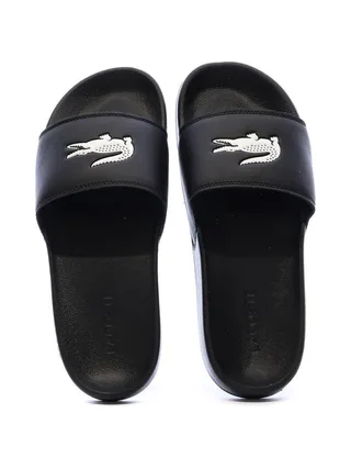 Claquettes Noires/Blanches Homme Lacoste Serve 3