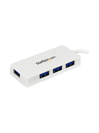 Portable 4 Port Mini USB 3.0 Hub - White 2