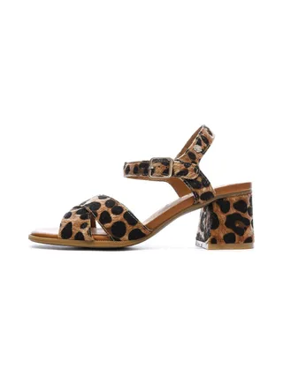 Sandales Marron/Noir Femme Carmela Leopardo 1
