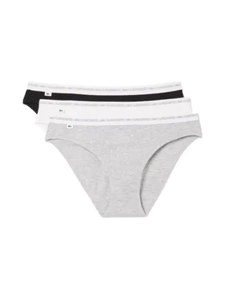 X3 Culottes Gris/Noir/Blanc Femme Lacoste coton stretch 1
