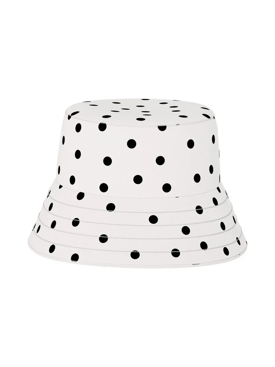 Bob Réversible Blanc/Noir à Pois Femme Pieces Mira 2