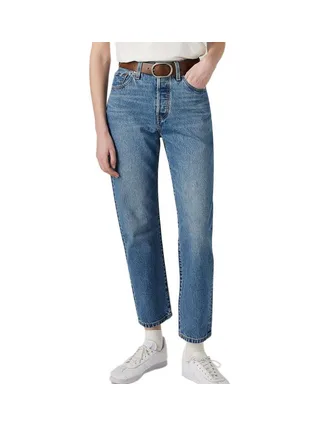 Jean 501 Bleu Foncé Femme Levi's Original Cropped 1