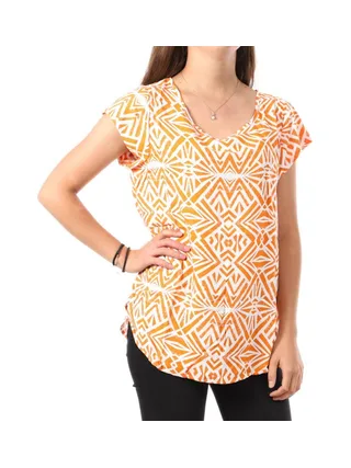 Top Orange à motifs Femme Only Nova 1
