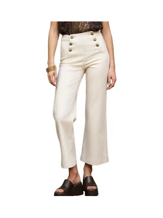 Jean Wide Blanc Créme Femme Vert Oraije Victorine 1