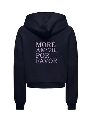 Sweat à Capuche Noir Fille Kids ONLY Amor Life 2