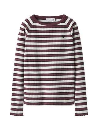 T-Shirt Bordeaux/Blanc Fille Name i Tala 2