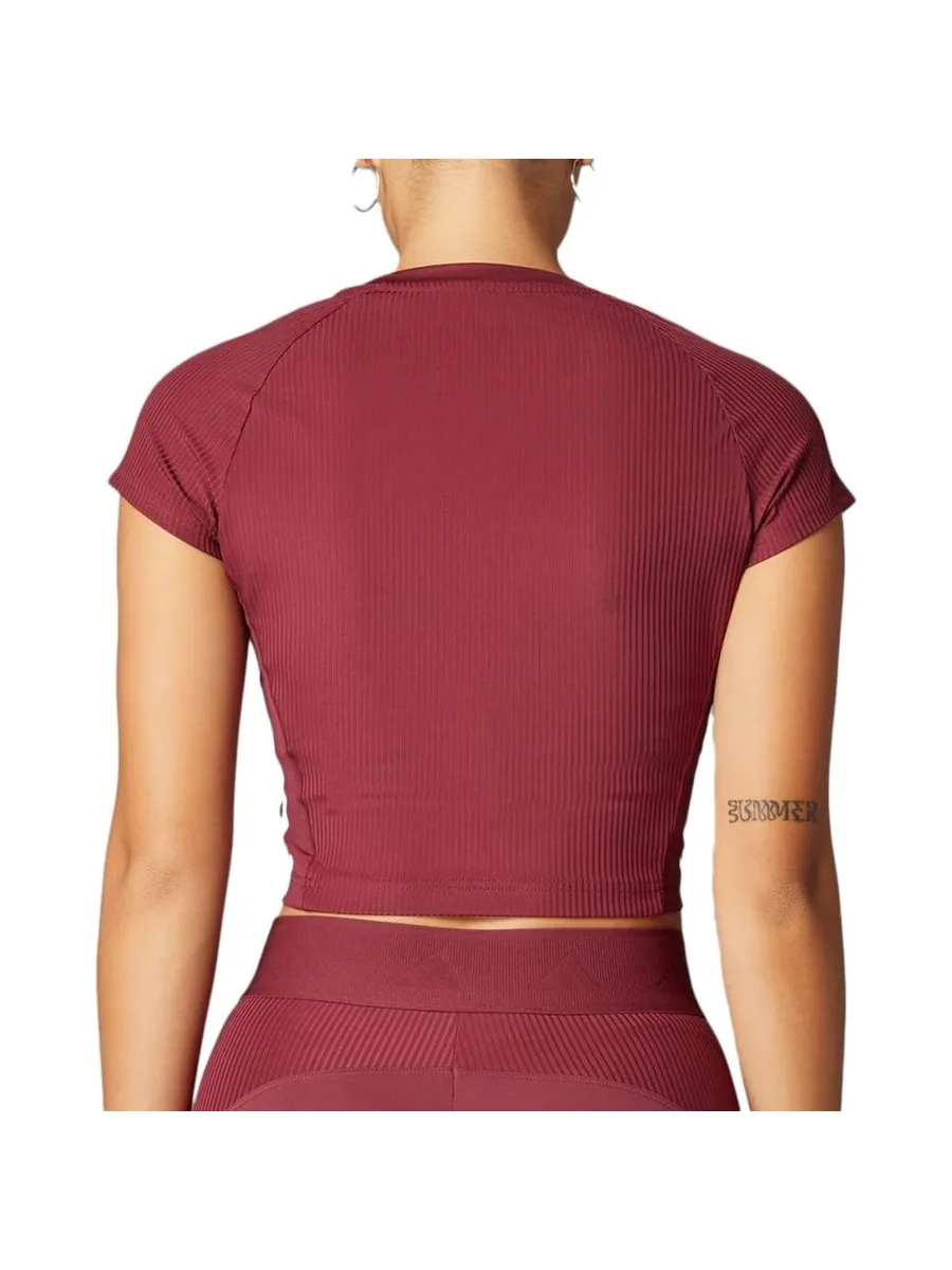 T-Shirt Bordeaux Femme Adidas Hyglm 3