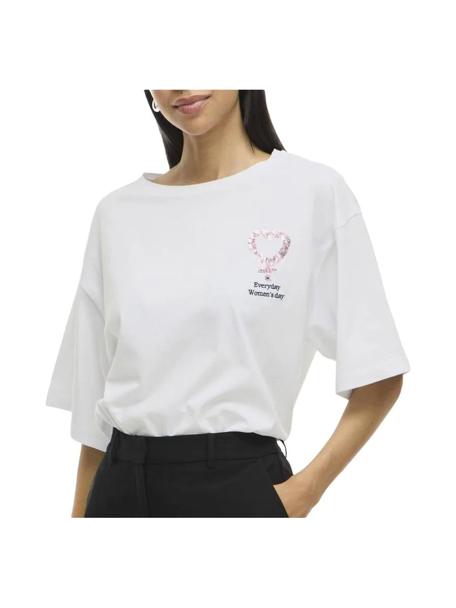 T-Shirt Blanc Femme Vila Vihabon 1