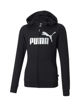 Sweat Zippé Noir Fille Puma Essential Logo Full 1