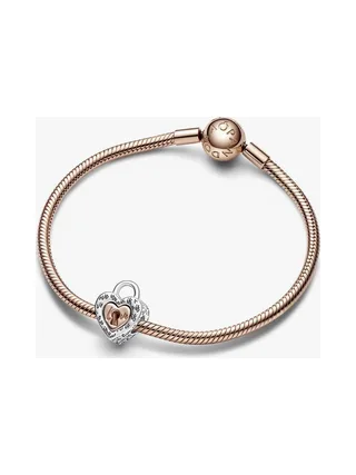 Pandora - Charm Bicolore Padlock Splittable Heart 2