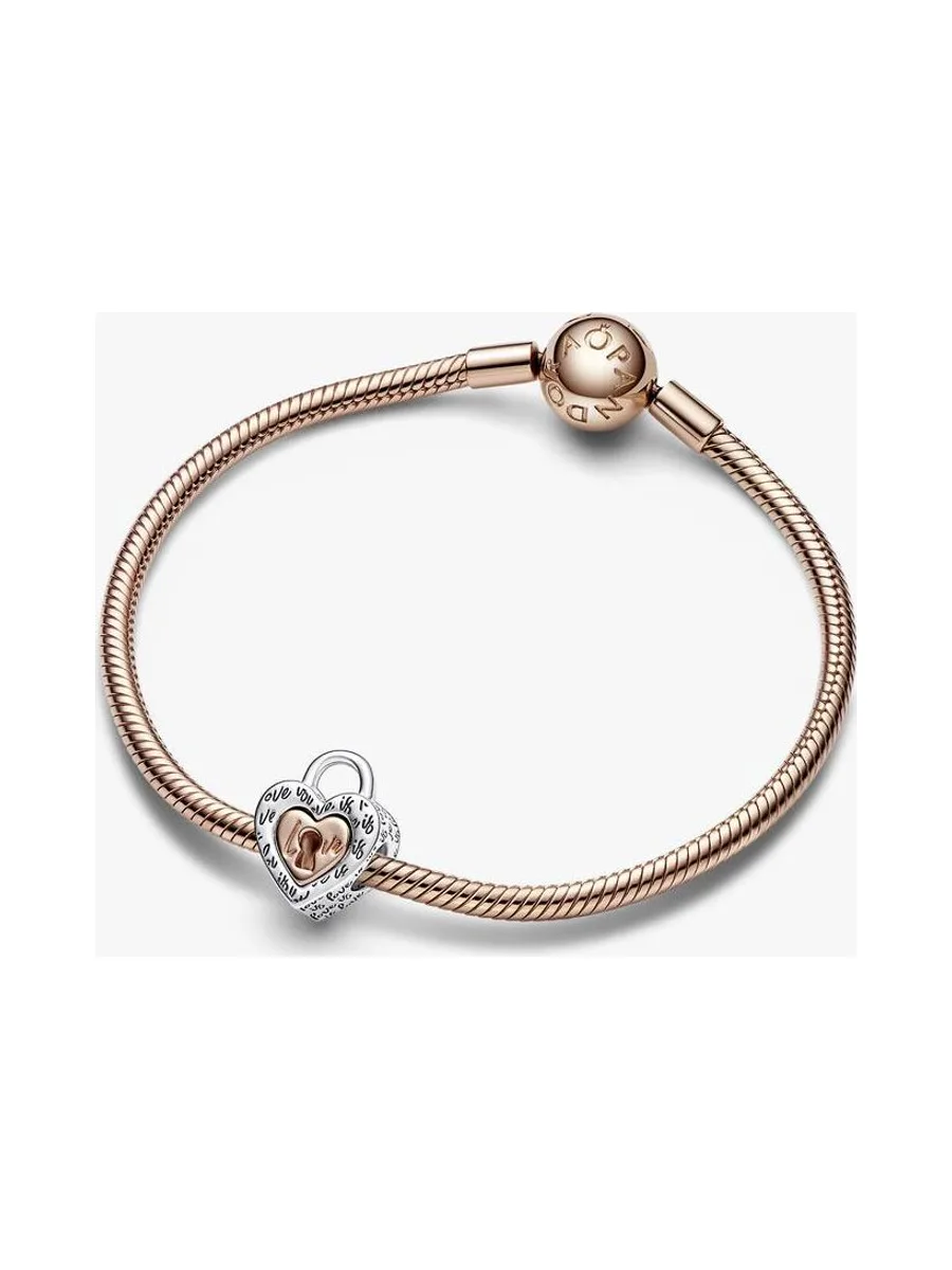 Pandora - Charm Bicolore Padlock Splittable Heart 2