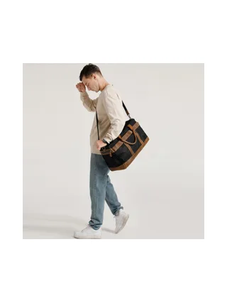 VLAD - Sac de voyage en cuir véritable et toile enduite - Bleu 32