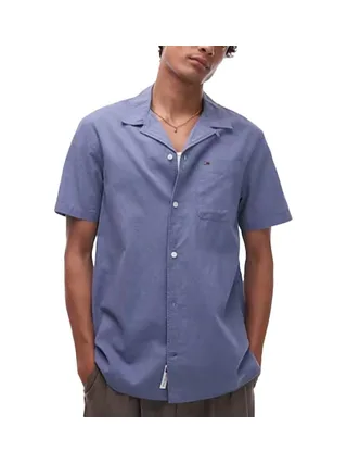 Chemisette Marine Homme Tommy Hilfiger Linen Blend Camp-aruba 1