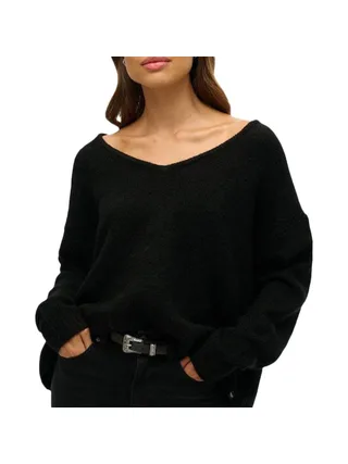 Pull Noir Femme Superdry Oversized 1