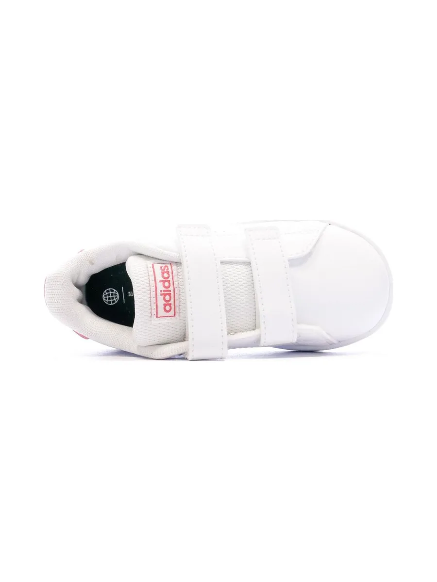 Baskets Blanc/Rose Bébé/Fille Adidas Advantage Cf 5