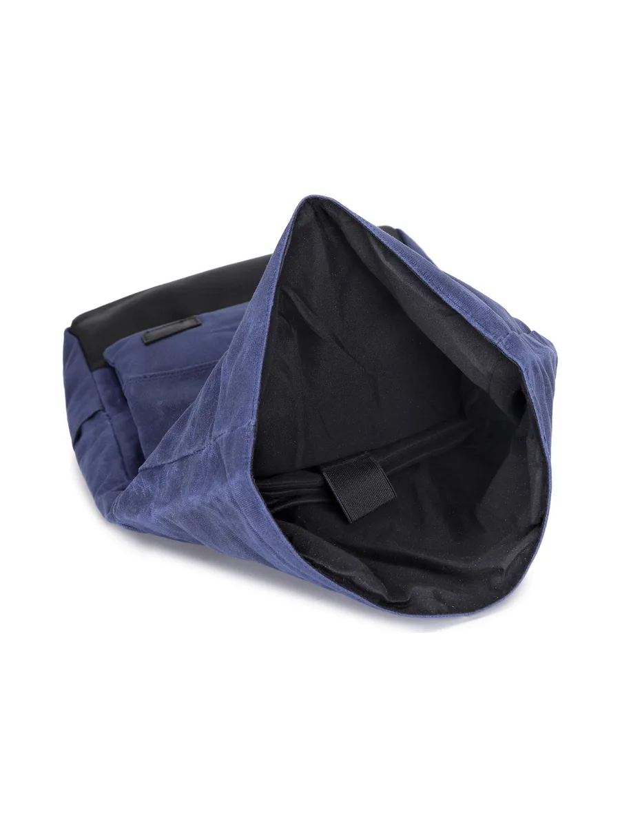 JACK - Sac à dos en cuir véritable et toile enduite - Bleu 6