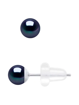 Boucles d'Oreilles Véritables Perles d'Eau Douce Rondes 4-5 mm — Or Blanc 750 Millièmes 3
