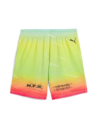 Short de Basketball Jaune/Rouge Homme Puma Melo 2