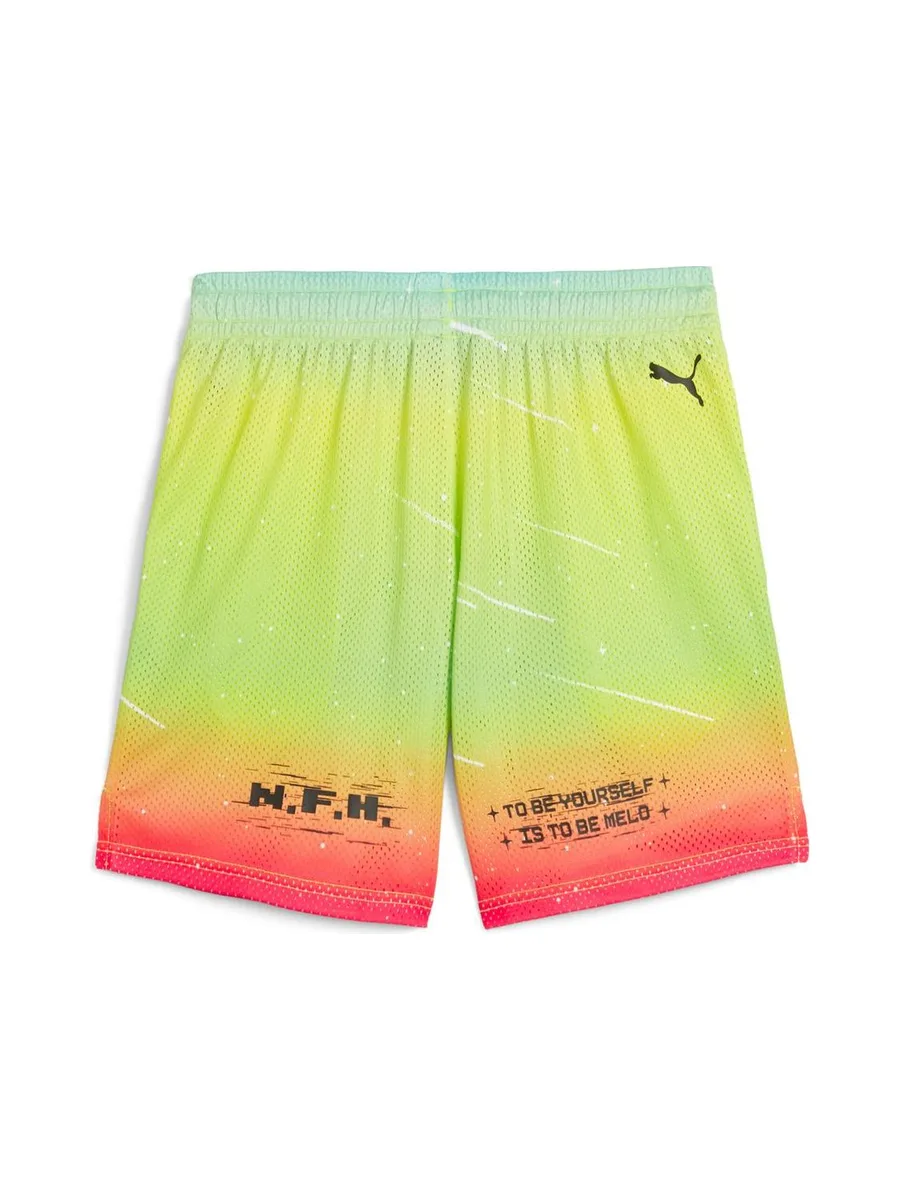 Short de Basketball Jaune/Rouge Homme Puma Melo 3
