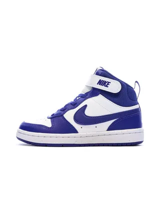 Baskets Blanches/Bleu Garçon Nike Court Borough Mid 2 1