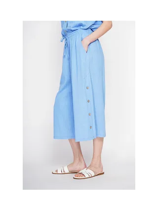 Pantalon coupe jupe poches latérale boutonne sur les cotes 2