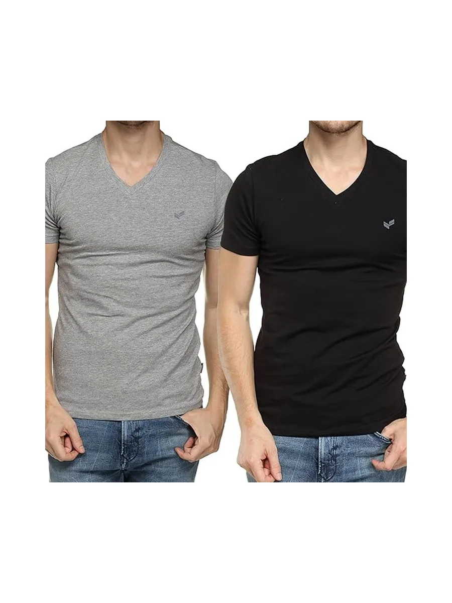 Lot de 2 T-Shirts Noir/Gris Homme Kaporal GIFTH 2