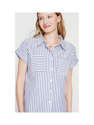 Chemise boutonnée devant à manche court à rayure 5