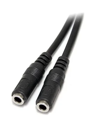 Slim Stereo Y Cable 3.5 to 2x 3.5mm 3