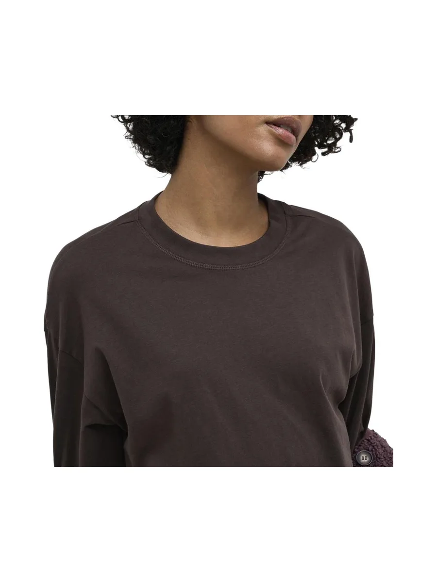 T-Shirt Manches Longues Marron Femme Only Happy1 4