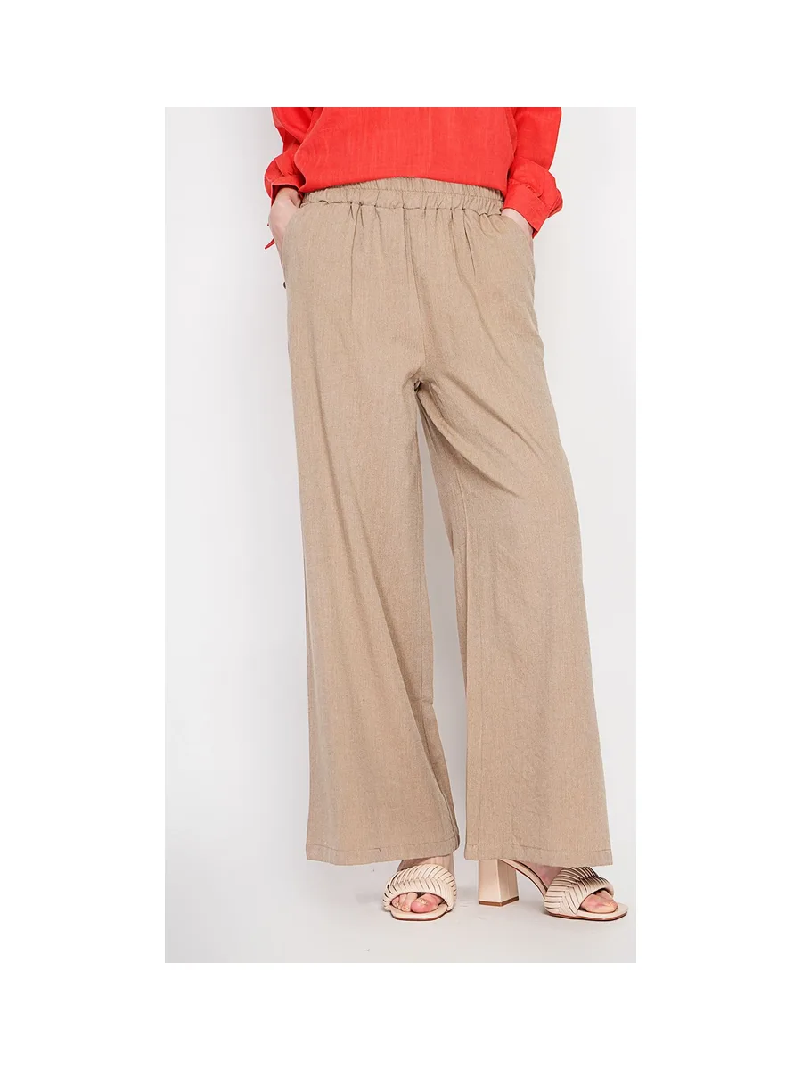 Pantalon large taille haute avec poches 8