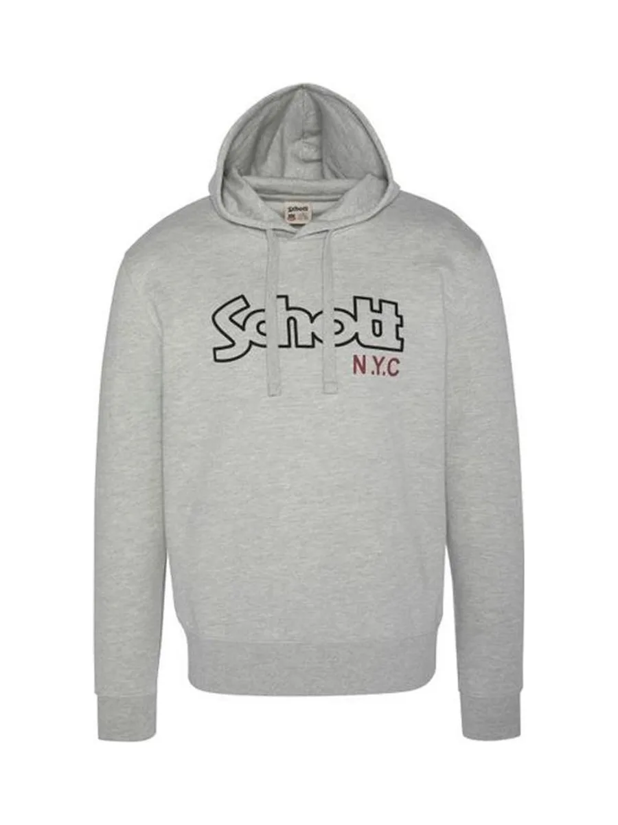 Sweat à capuche Gris Homme Schott Vintage 2