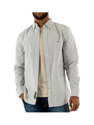 Chemise Rayures Vert/Blanc Homme Tommy Hilfiger Slim Stripes 1