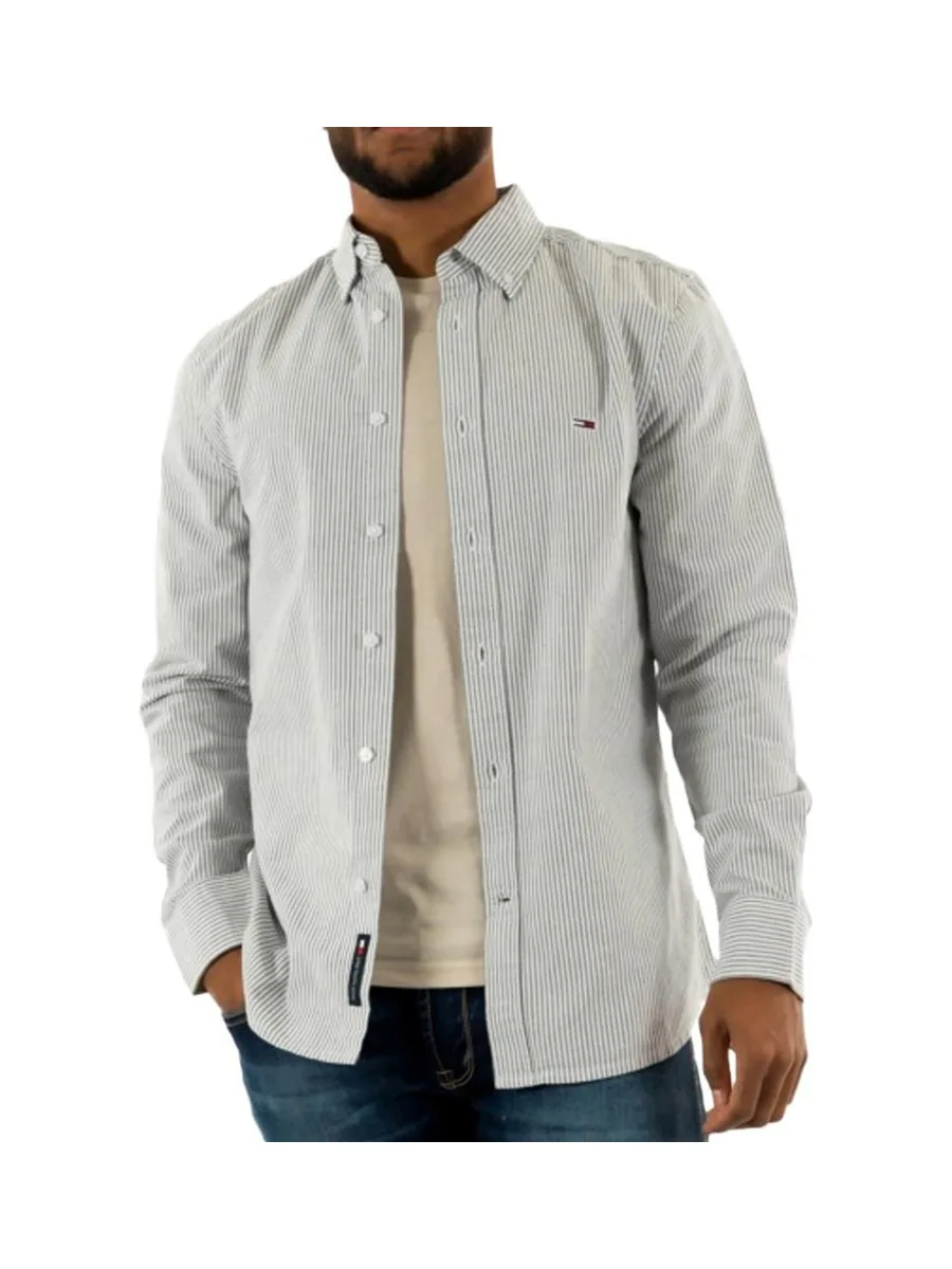 Chemise Rayures Vert/Blanc Homme Tommy Hilfiger Slim Stripes 2