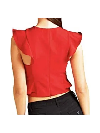 Top Rouge Femme Guess Ruffle 2