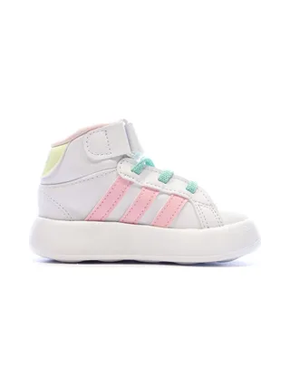 Baskets Blanches/Roses/Turquoises Fille Adidas Grand Court Mid 2