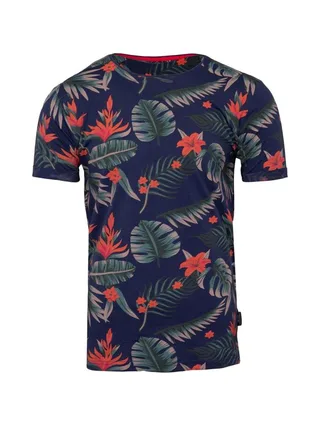 T-shirt Marine/Rouge Homme La Maison Blaggio Fleur 1