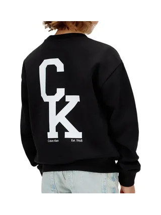 Sweat Noir Garçon Calvin Klein Jeans Relaxed Crewneck 2